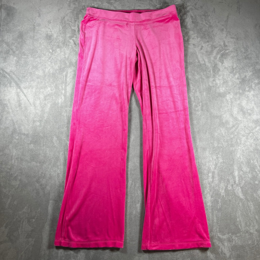 Vintage Y2K Juicy Couture Wide Sweats Track Pants‎ Hot Pink Velour Size Medium